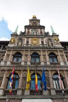 facade of the antwerp city hall at the grand market square