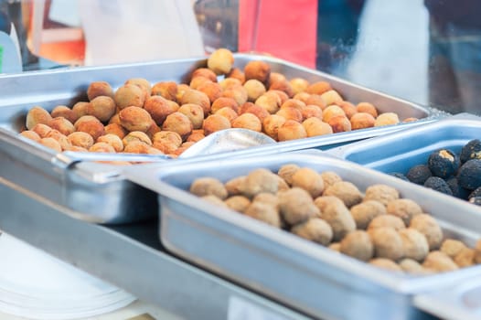 Italian food. Fried olive ascolane . Typical regional dish. Selective focus.