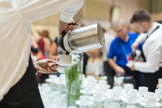 Coffee break at conference meeting. Business and entrepreneurship.
