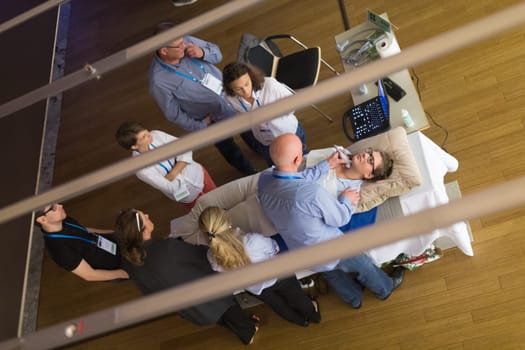 Ljubljana, Slovenia - Sept 7: Participants learning new techniques, approaches and use of ultrasound in medicine on 12th Winfocus world congress on 17th of September, 2016 in Ljubljana, Slovenia.