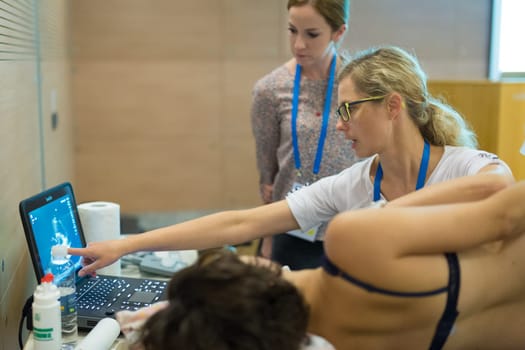 Ljubljana, Slovenia - Sept 7: Participants learning new techniques, approaches and use of ultrasound in medicine on 12th Winfocus world congress on 7th of September, 2016 in Ljubljana, Slovenia.