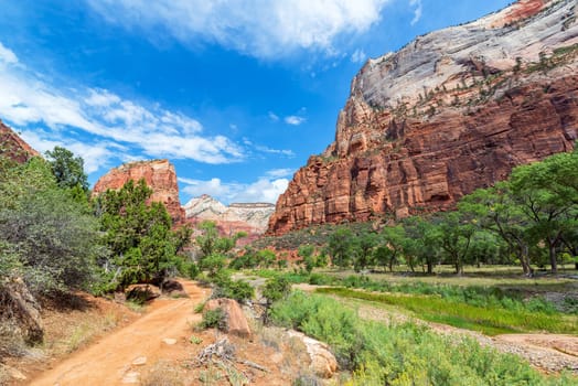 Hiking Trail leading to Angel's Landing in Zion National Park, Utah