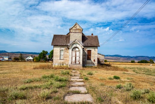 Old abandoned house in the small town of Ovid, Idaho