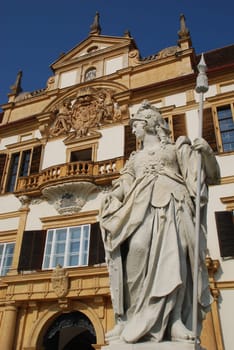 Graz Schloss Eggenberg Baroque Figure Goddess Minerva Patron Goddess Landmark Sandstone Sight Sculpture Colossal Figure TOP Entrance Fees Eggenberg Unesco World Heritage Site Guided Tours