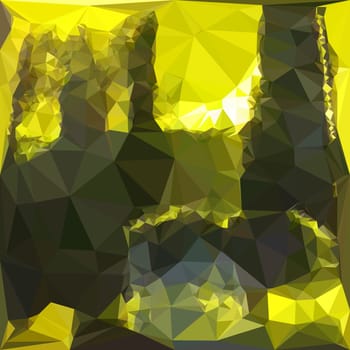 Low polygon style illustration of an electric lime yellow abstract geometric background.