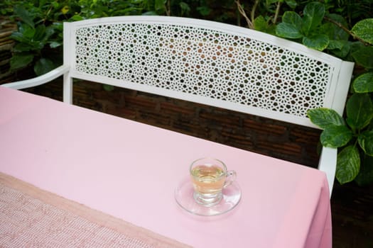 Tea time in the garden, stock photo