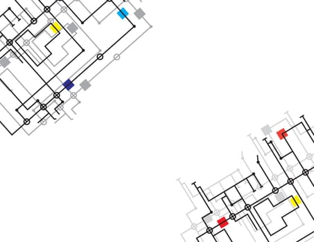 Abstract vector background with high tech circuit board. Microchip background. EPS10 vector