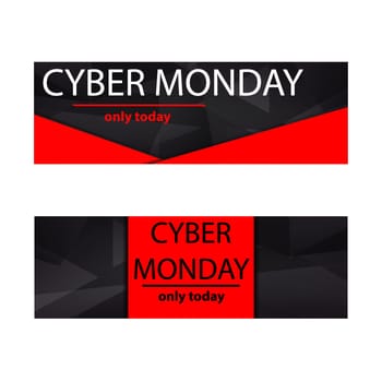 Cyber monday sales web elements with banners and discounts. Eps10 vector illustration.