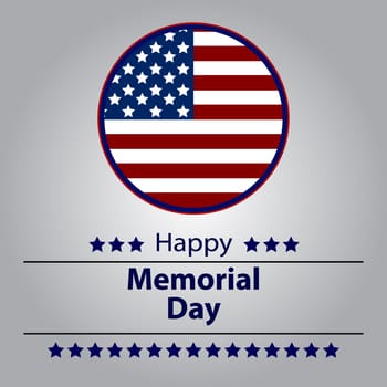 Honoring all who served banner for memorial day. American flag on gray