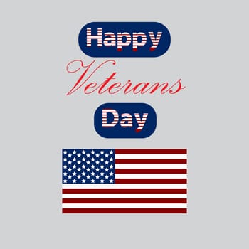 Honoring all who served banner for memorial day. American flag on gray
