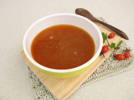 Homemade rosehip soup