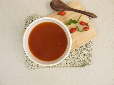 Homemade rosehip soup