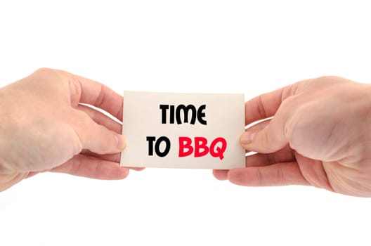 Time to bbq text concept isolated over white background