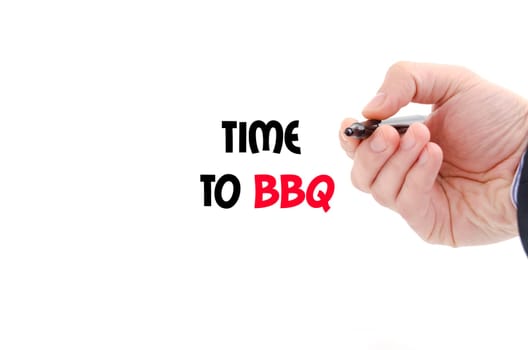 Time to bbq text concept isolated over white background
