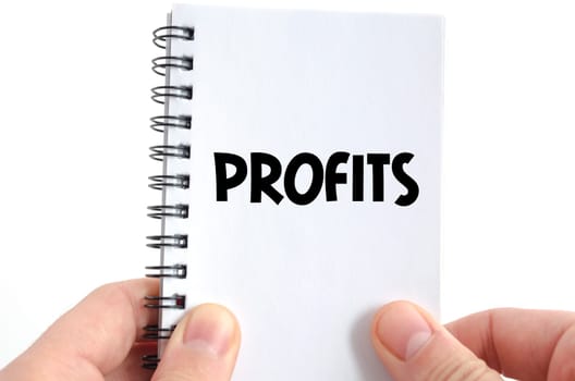 Profits text concept isolated over white background