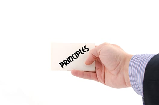Principles text concept isolated over white background