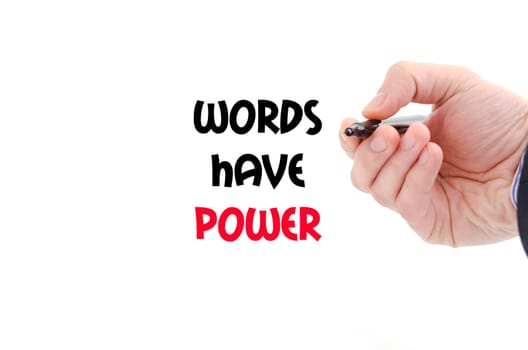 Words have power text concept isolated over white background