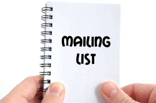 Mailing list text concept isolated over white background