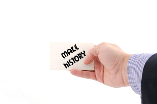 Make history text concept isolated over white background