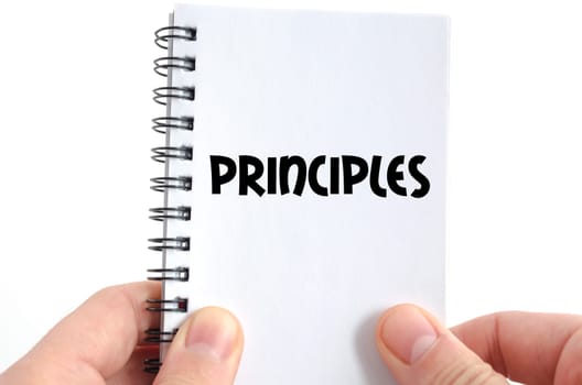 Principles text concept isolated over white background