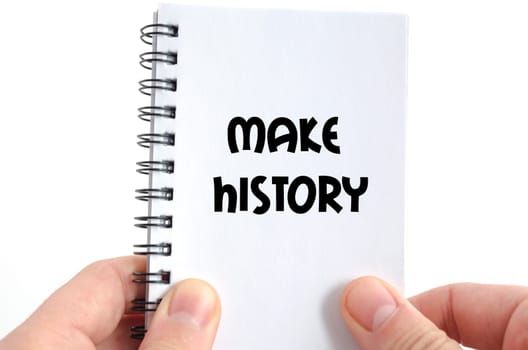 Make history text concept isolated over white background