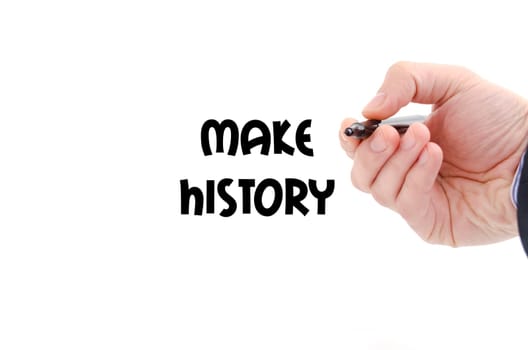 Make history text concept isolated over white background