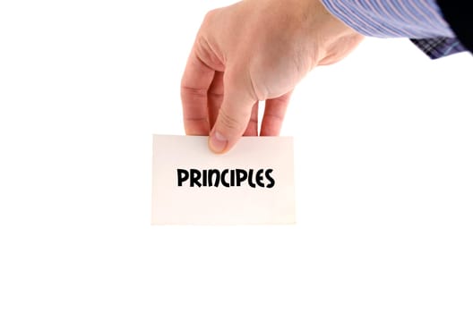 Principles text concept isolated over white background