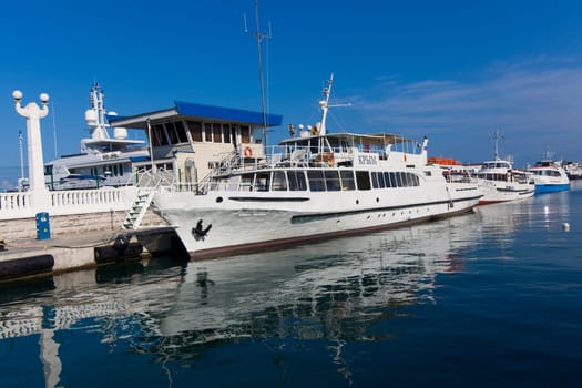 Sochi, Russia - JUNE  29, 2016: Marine station - station complex Port of Sochi. Krasnodar Krai, Russia.