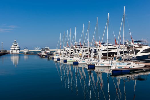 Sochi, Russia - JUNE  29, 2016: Marine Station of Sochi. Krasnodar Krai, Russia.