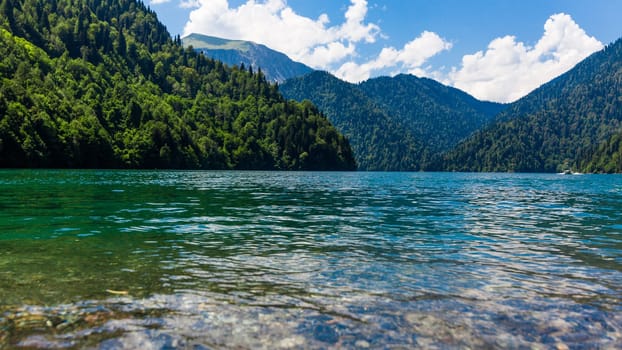 Abkhazia. Riza lake.  Mountain lake