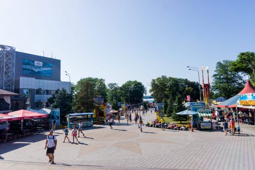 ANAPA, RUSSIA - JULY 15: Attractions in the city amusement park on July 15, 2016 in Anapa