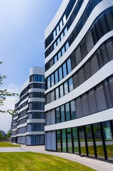 Cityscape office buildings with modern corporate architecture. exterior of a modern office building.  Modern building
