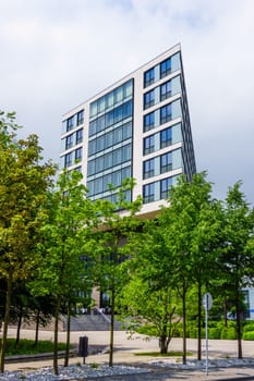 Cityscape office buildings with modern corporate architecture. exterior of a modern office building.  Modern building