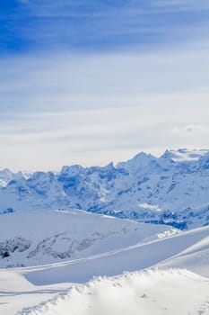 Beautiful mountain landscape.  Winter mountains panorama