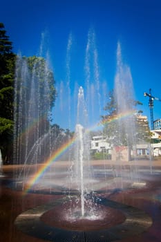 Sochi, Russia - water fountain.  View from street Navaginskaya