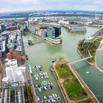 Dusseldorf, Media Harbour with contemporary architecture, Medienhafen , Nordrhein-Westfalen, Germany, Europe