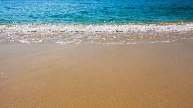 Blue Ocean Wave On Sandy Beach. Sand beach and tropical sea