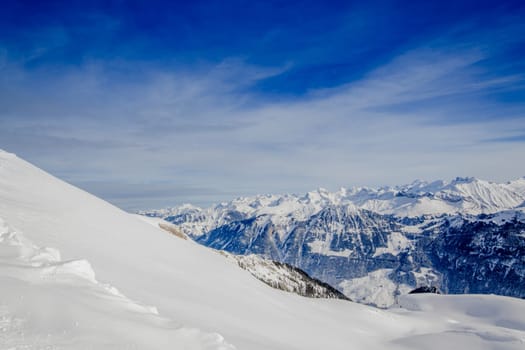 Beautiful mountain landscape.  Winter mountains panorama