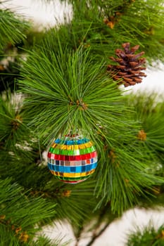 Christmas concept with baubles.  Xmas ball