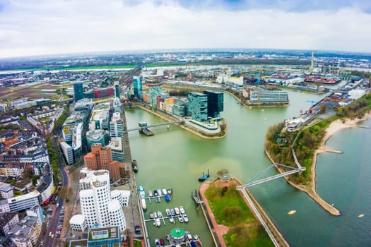 Dusseldorf, Media Harbour with contemporary architecture, Medienhafen , Nordrhein-Westfalen, Germany, Europe