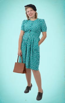 pretty young woman with clothes 1940