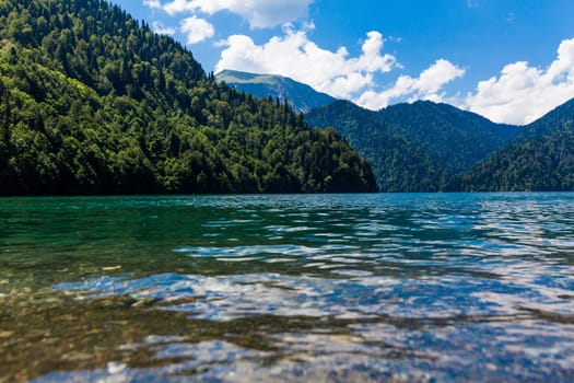 Abkhazia. Riza lake.  Mountain lake