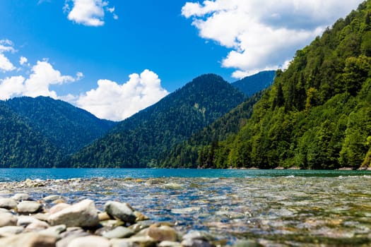 Abkhazia. Riza lake.  Mountain lake