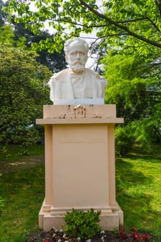Sochi, Russia - MAY 13, 2016: Bust of the Peter Ilyitch Tchaikovsky, Russian composer. Sochi, Russia
