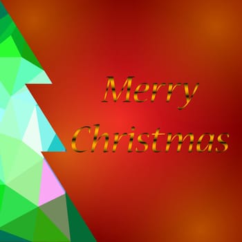 Happy new year 2017 holiday decoration greeting card or poster design with colorful triangle christmas pine treel illustration. EPS10 vector.