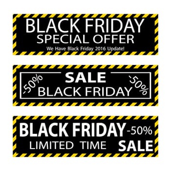 Black Friday sale inscription design template. Black Friday banner. Vector illustration