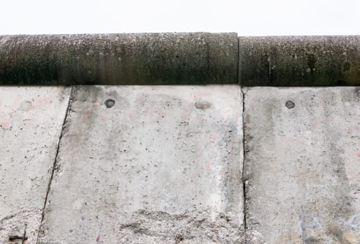A look up towards the high gray wall
