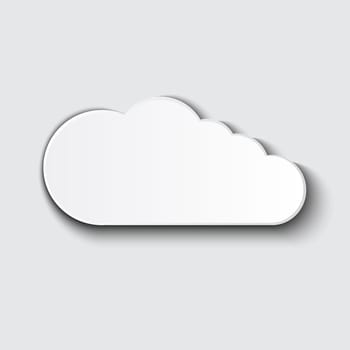 Cloud vector icon set white color on grey background. Sky flat illustration collection for web, art and app design. Different nature cloudscape weather symbols.