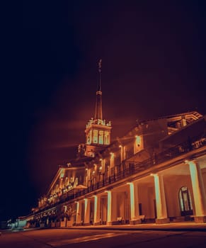 Sea port of Sochi in the night