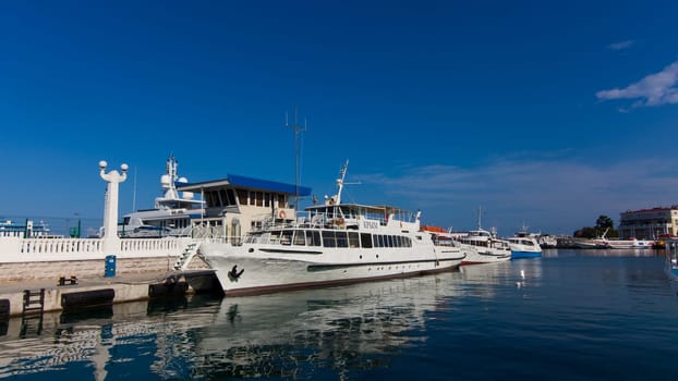 Sochi, Russia - JUNE  29, 2016: Marine Station of Sochi. Krasnodar Krai, Russia.